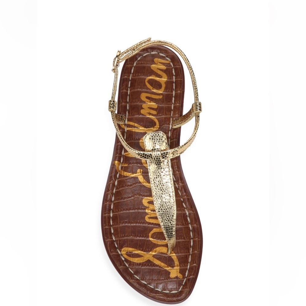SAM EDELMAN GIGI METALLIC LEATHER SANDALS SIZE 8 1/2